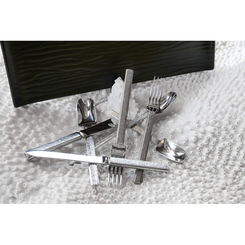 Fortessa Acqua 18/10 Stainless Steel Flatware, 5 Piece Place Setting,