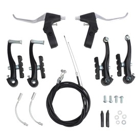 Bohaner Universal Bicycle Brake Set Black Complete V-Brake Bicycle Brake Set Front Rear for Most Bicycles Road Bikes MTB BMX City Bike