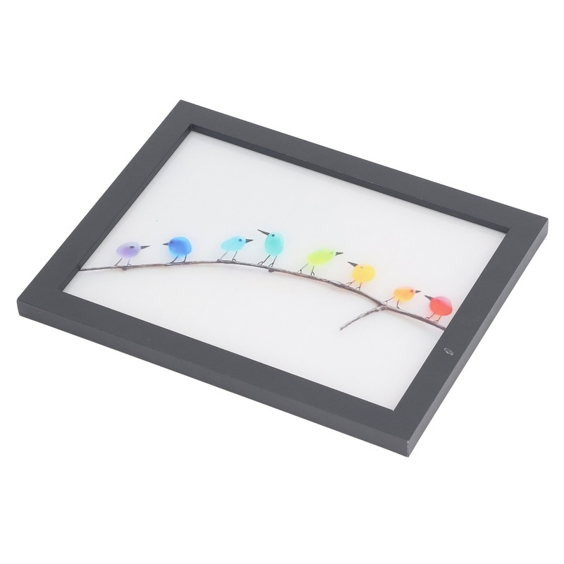 Sea Glass Rainbow Birds Wall Decor Seaglass Colourful Bird Art