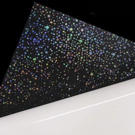 Copeflap Clear A4 Hologram Sheets 20 Sheets Laminating Film Hologram Stickers Printable (Star)