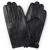 Bon Bonito Men's Rabbit Fur Lined Genuine Soft Black Leather