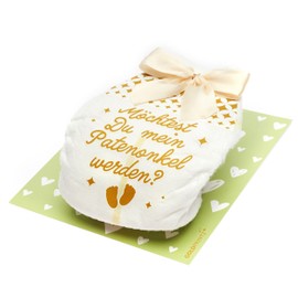 goldprintz I Want to Be My Godfather I Golden Printed Nappy Postcard I Ask Godfather I Announce Pregnancy I Baby Announcement I We Get a Baby I Baby News