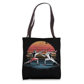 Retro Vintage Fencing Sword Sports Lover Gifts for Men Kids Tote Bag
