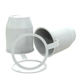 AUPROTEC Towing Hitch Protective Cap with Locking Ring Ball Protection Cap Cover Cap with Loop for Car Ball Head Coupling White Set of 2