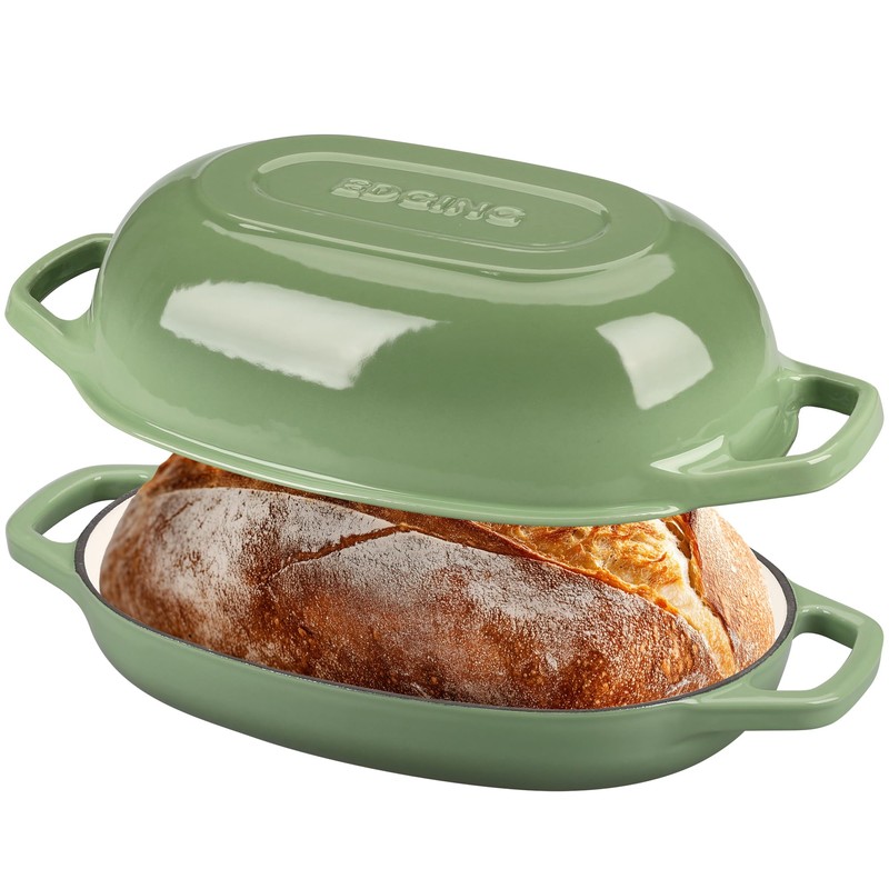 EDGING CASTING Enameled Cast Iron Dutch Oven Pot with Lid,