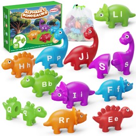 Kasfalci Alphabet Learning Toys - Dinosaur ABC Learning Game for Toddlers, Montessori Fine Motor Skill Development, Kindergarten Preschool Activities