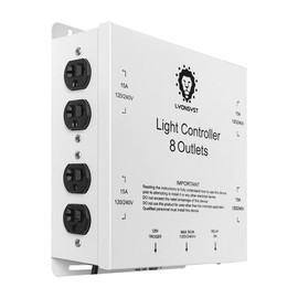 LYONSYST 8 Outlets Relay Controller With Trigger Cord for Indoor HID Grow Light and Hydroponics System