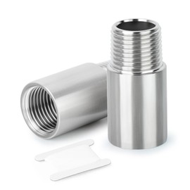 GORAGUCHI 2PCS Stainless Pipe Fittings, 2" Length Nipple Cast Pipe, 1" NPT Male x 1" NPT Female