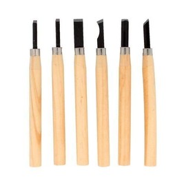 Artemio 18004059 Set of 6 Gouges, Wood, Multi-Colour, 9 x 1.5 x 20 cm