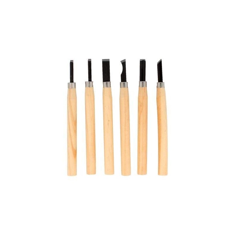 Artemio 18004059 Set of 6 Gouges, Wood, Multi-Colour, 9 x