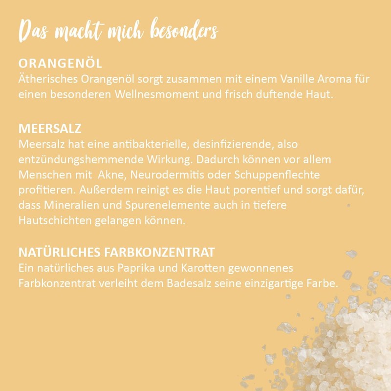 puremetics Bath Salts - Vanilla Orange 400g Natural Bath Flavour