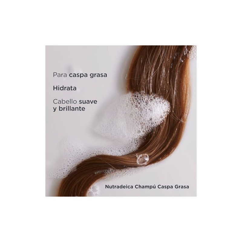 ISDIN Nutradeica Shampoo Anticaspa grasa, Reduce la Descamación, el Picor