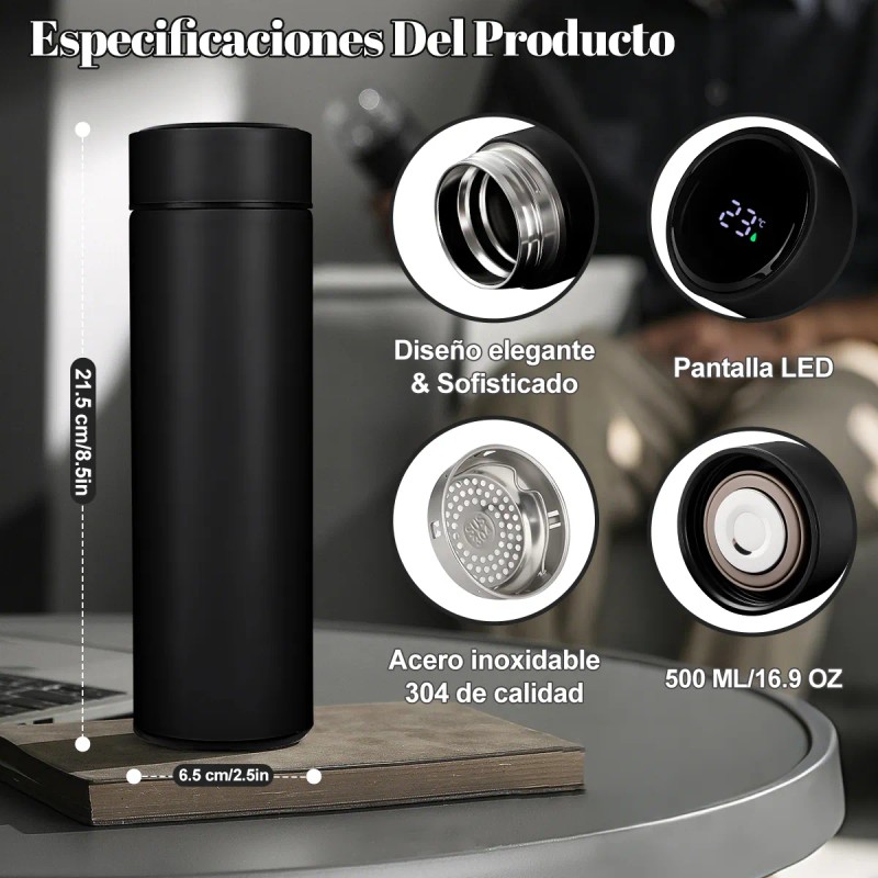 Termo Digital Inteligente Térmicos Acero Inoxidable 500ml