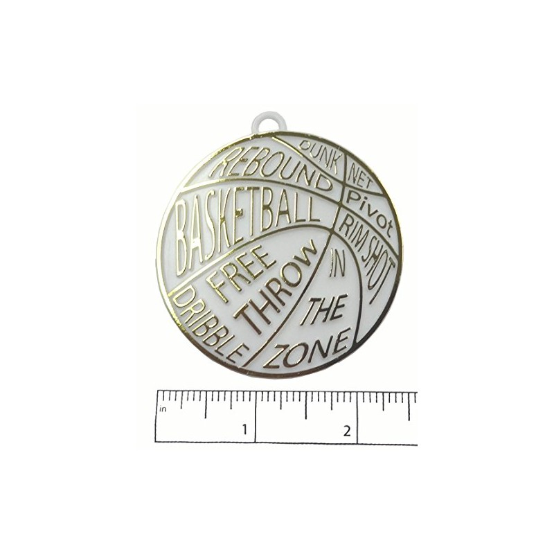 Baskeball Words Embellishment 2pc- Gold