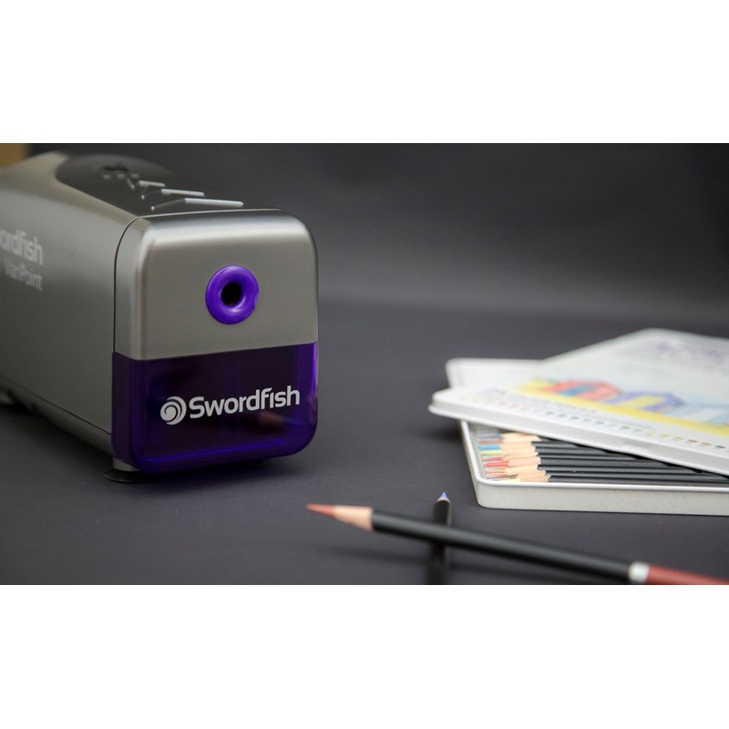 Swordfish ‘VariPoint’ Electric Pencil Sharpener with Replaceable Helical Blade and