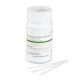 SimplexHealth Free Chlorine High Range Water Test Strips (50 Strips) Sensitivity Levels: 0, 1, 5, 10, 20, 40, 80, 120 ppm (mg/L)
