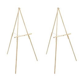 Creative Mark Thrifty Wood Tripod Display Easel Stand for Painting Pack of 2 - Durable Light Weight, Adjustable Angle for Drawing and Painting - Beechwood Finish - Ideal for Artist