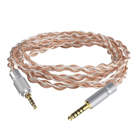 Geekria Apollo Silver-Plated Upgrade 4.4mm to 3.5mm Audio Cable Compatible with Sony MDR-M1 MDR-MV1 MDR-M1ST Headphones Replacement Cord with Threaded Knob Locking Device (4.9ft / 1.5m)