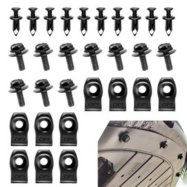 Sumjig 35 PCS Auto Bumper Fender Fixing Kit, Multi-Purpose Portable Hood Protector Lower Cover Splash Guard Bolt Push U-clamp, Cars Body Fastening Replacement Parts, Suitable for Most Cars (Black)