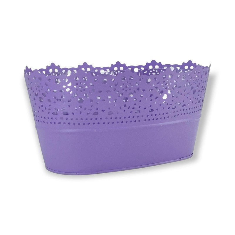 DARO DEKO Metal Flower Pot Bowl Purple 11 x 23