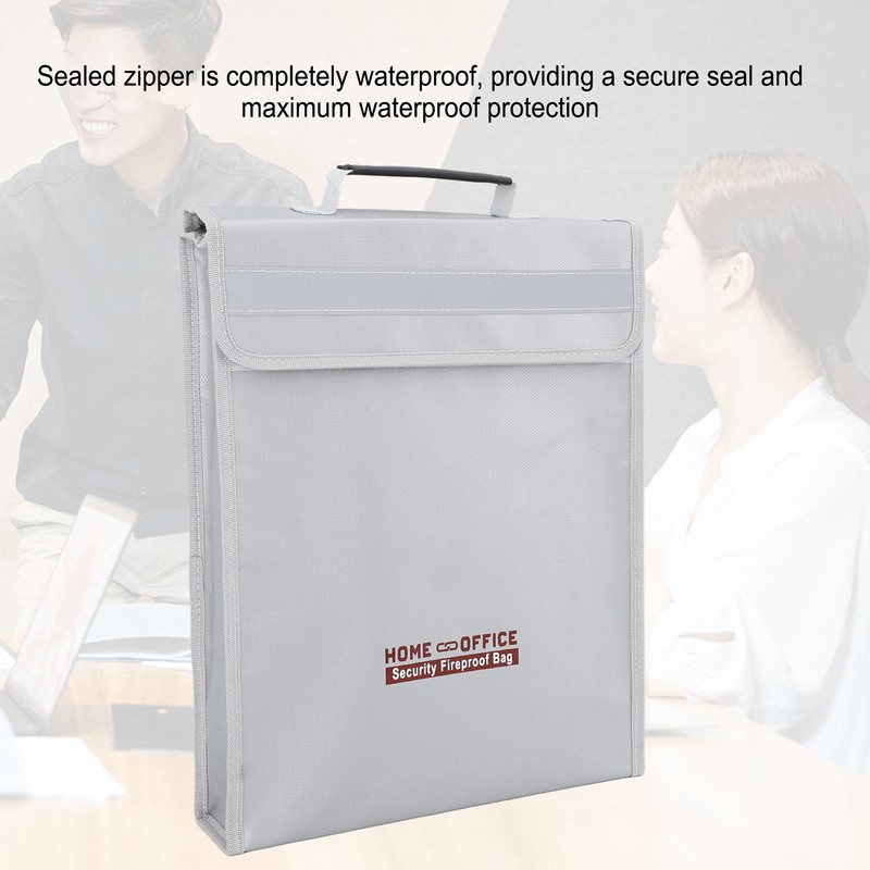 Fireproof Document Holder Pouch Waterproof Fireproof Money Bag with Zipper