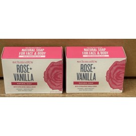 Schmidt’s 2 Pack Schmidt's Rose & Vanilla Natural Soap with Exfolaiting Vanilla Bean, 5 oz