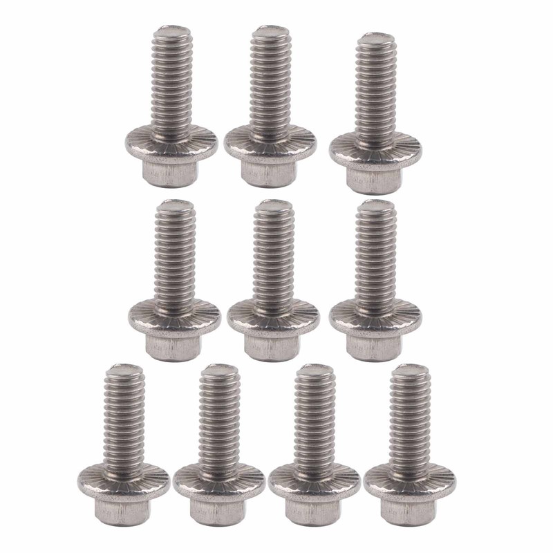 10pcs M6 Stainless Steel Flange Head Flange Head Screw Flange