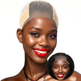 Lace Wig Grip Cap for Women 4x5 Transparent Lace Front Wig Cap with Gripper Headband to Keep Wig In Place Adjustable Lace Wig Gripper Make Your Wigs Gluless (Nude, Medium)