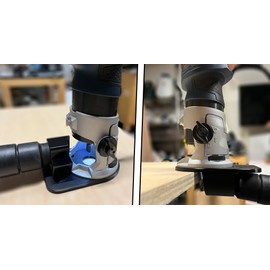 Sub-Base With Dust Collection Fittings for Bosch Colt 1.25-HP Trim Router (GKF125CEK) - Buried Cuts, Dadoes, Grooves, Edges, and More! (40mm Hole) - Made in USA