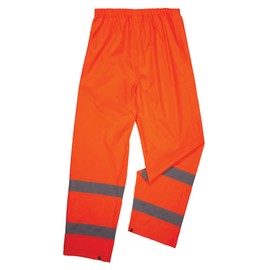 Ergodyne Standard Class E Lightweight Hi-Vis Rain Pants, Orange, Small