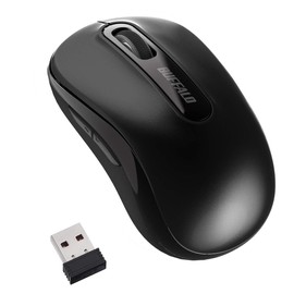 Buffalo BSMBW315BK Wireless Mouse, 5 Buttons, Equipped with Backward/Forward Buttons, Small, Lightweight, Energy Saving Model, Can Be Used Up To 584 Days, BlueLED, Black