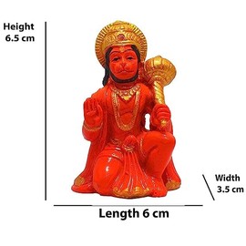 Imagine Mart Hanuman Murti Bajrang Bali Ashirwad Idol Metal Statue for Car Dashboard Mahavir Statue Bajrangbali Decorative Spiritual Puja Figurine - Religious Murti Pooja Gift Item/Temple