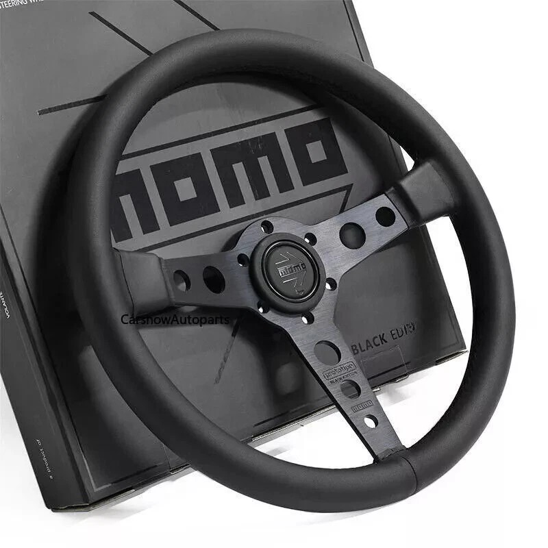 MOMO prototipo P5 Black Edition 350mm 14' Genuine Leather Sport