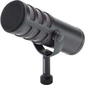 Samson Q9x Dynamic Broadcast Microphone Bundled with Mic Table Stand + Headphones + Wind Screen Pop Filter + XLR Cable + Cleaning Cloth (6 Items)