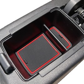 Z.MYUKI Corsa-e Centre Console Storage Compartment for Opel Corsa F 2019-2023 2024 Accessories Armrest Centre Armrest Organiser (Red)