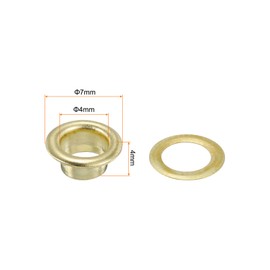 sourcing map 200pcs Grommet Eyelets Tool Kit 6mm Metal Grommet Kit for Shoes Clothes Leather Fabric Belt DIY, Gold