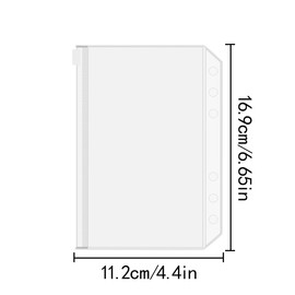 WELANE A6 Binder Pockets, 10 PCS Clear Waterproof Zipper Folders for Office, School to Organize Files (12.5 x 18.5cm/4.9 x 7.2in)