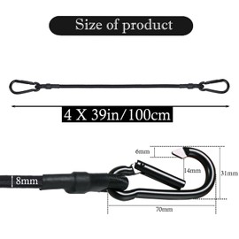 LOOGI Bungee Cords with Carabiner, 4 Set 100 cm (100cm x 4pcs)