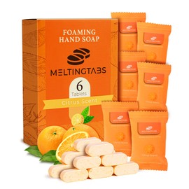MELTINGTABS Foaming Hand Soap Tablets Refill – Citrus Scent, 6-Pack Concentrated Tablets for Foaming Soap