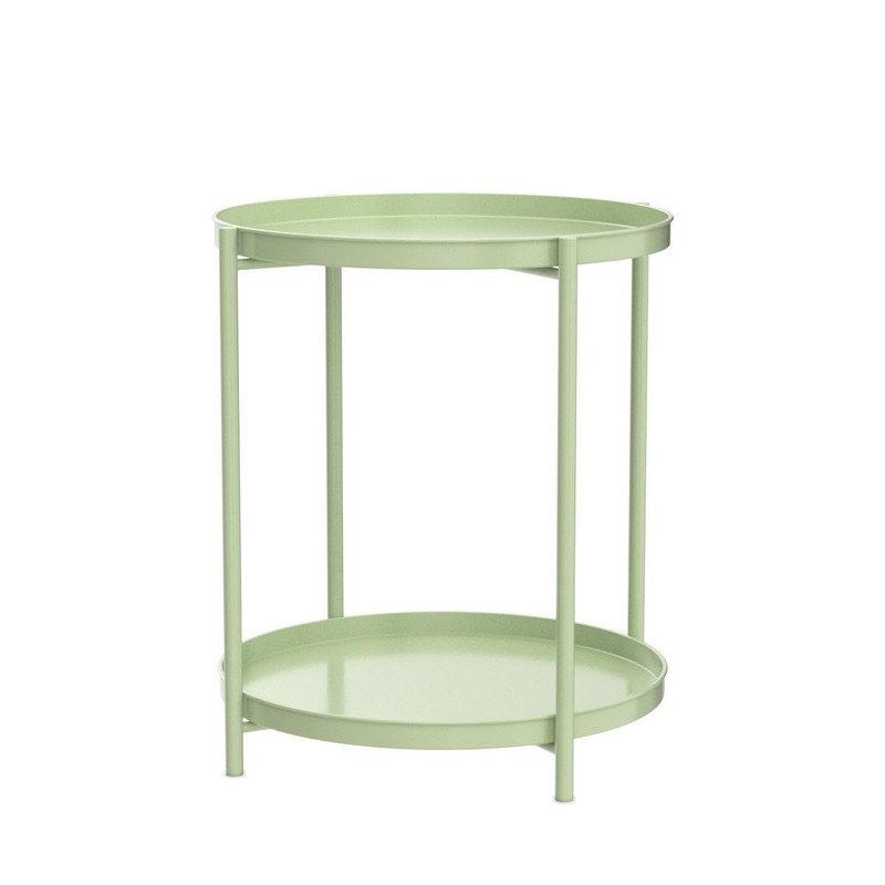 EKNITEY 2 Tier End Table - Metal Side Table Waterproof