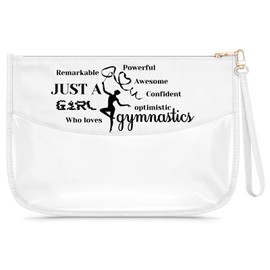 Gymnastics Gifts for Girls Women Makeup Bag Inspirational Gymnastics Lover Gifts Cosmetic Bag with Zipper Thank You Preset for Gymnastic Lover Coach Sister Mom Best Friend Travel Toiletry Pouch