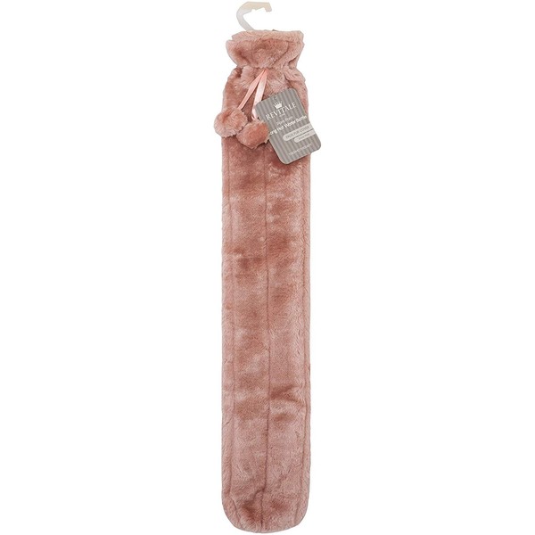 Revitale Extra Long Hot Water Bottle with Pom Pom Soft Fur 72 cm/2 l