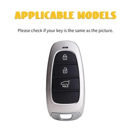 OFF WE GO Key Case Cover Car Key Case for Hyundai Tucson Nexo Santa Fe TM Ioniq 5 Sonata DN8 Car Key Box Key Cover Protective Housing Black Silver