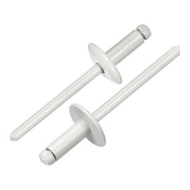 uxcell 50Pcs 5/32" x3/8" Aluminum Blind Rivets, Aluminum Grip and Steel Mandrel, Large Flange Fastener Rivets for Metal, Furniture, Automotive, Gray