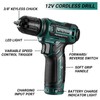 Tool Set: Tool Kit with 12V Cordless Drill, Hand Toolbox