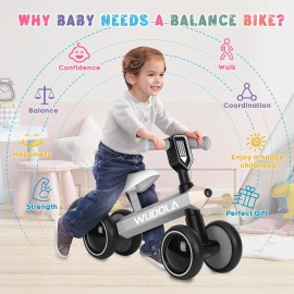 Unbranded Baby Balance Bike Toys for 1-2 Year Old Boys Girls Gifts 10-24 Month Toddler Toy - Gray