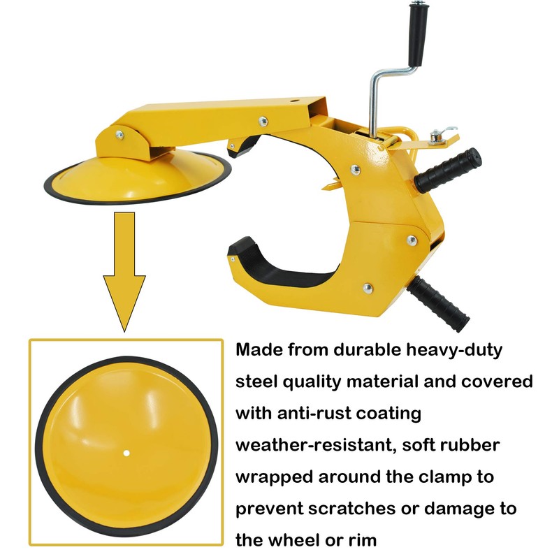 2 Pack Trailer Wheel Lock Clamp Boot Adjustable for RV