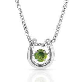 Montana Silversmiths Women's Dancing Birthstone Horseshoe Necklace Silver One Size