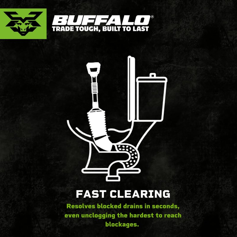Buffalo Toilet Pro Plunger with Rubber Seal