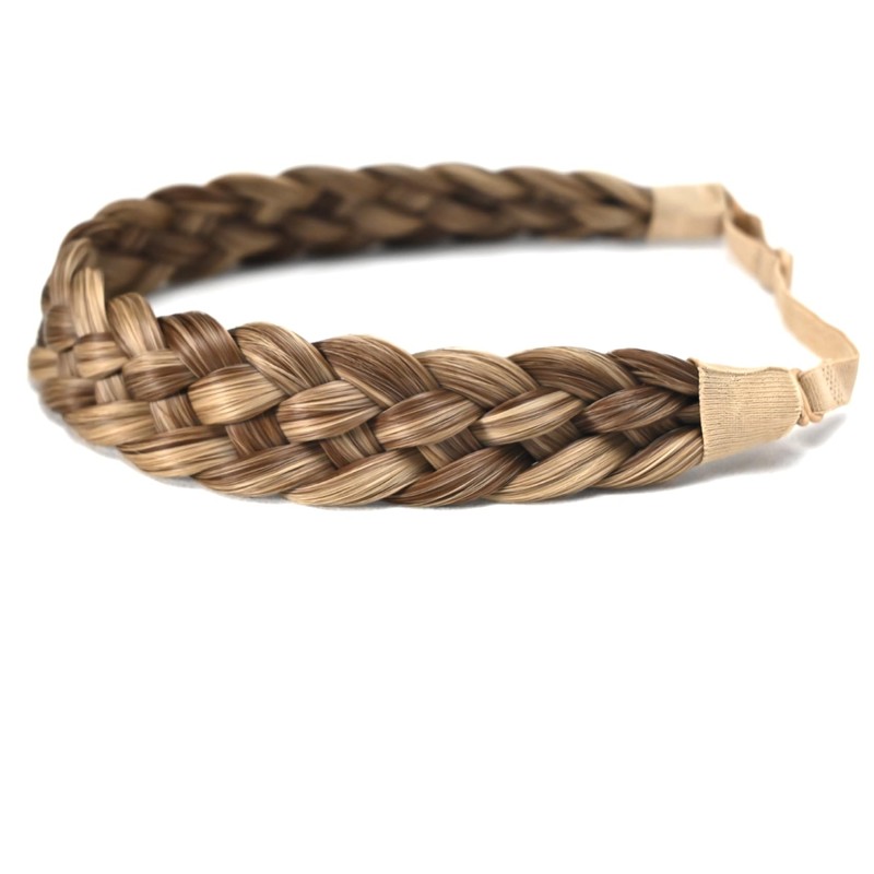 STHEJFB Diadema trenzada de 5 hebras, sintética, clásica, gruesa, elástica,